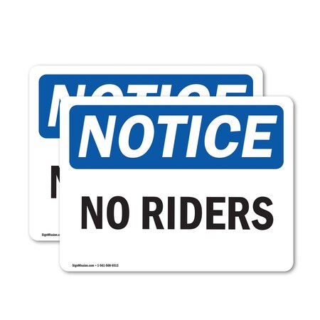 Signmission No Riders, 7 in W x Rectangle, Vinyl Decal OS-2PACK-NS-D-57-L-14781
